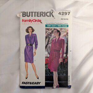 UNCUT Butterick 4297 Retro 80's Dress Pattern